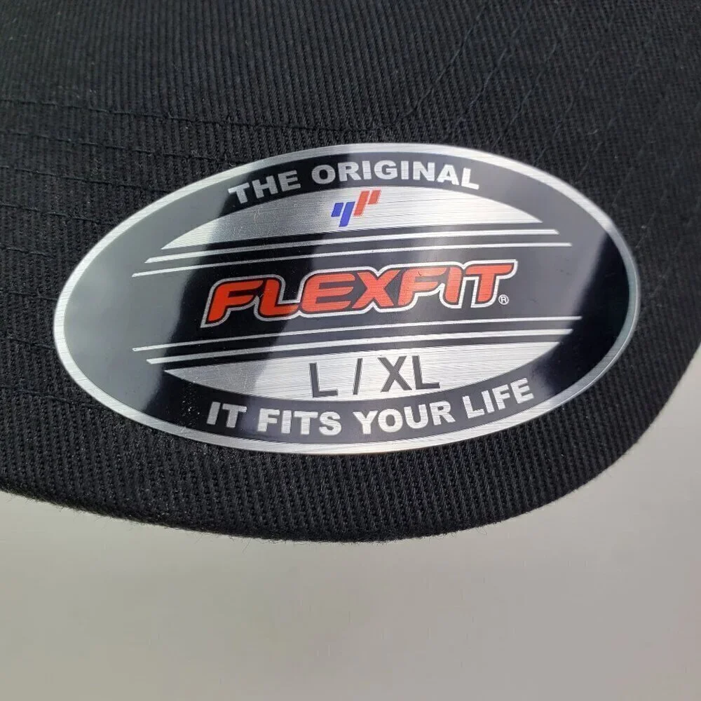 Flexfit Blank Black Hat 6277 Combed Twill Cap Men's L/XL New